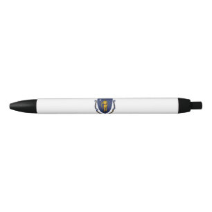 Stylo Noir Drapeau d'État du Massachusetts