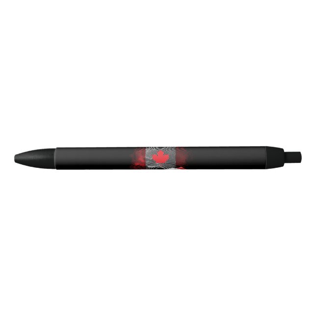 Stylo Noir Drapeau du Canada (Devant)