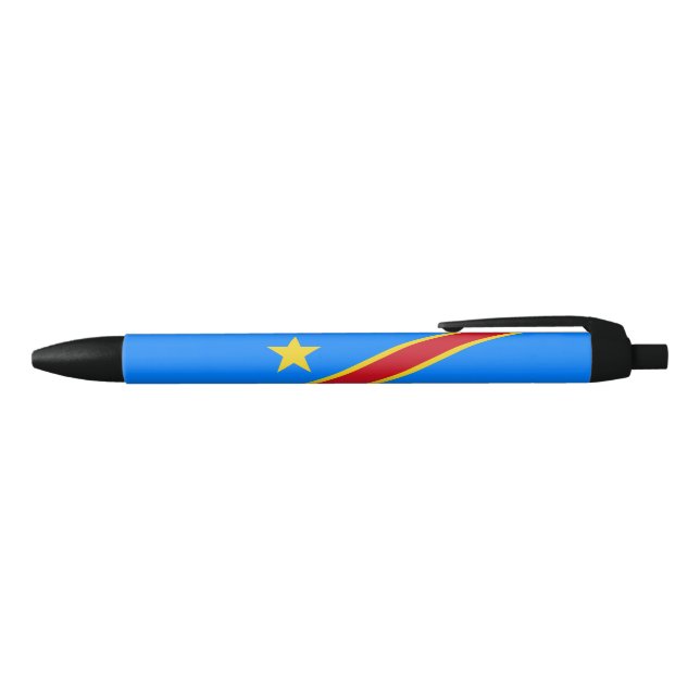 Stylo Noir Drapeau du Congo Kinshasa (Haut)