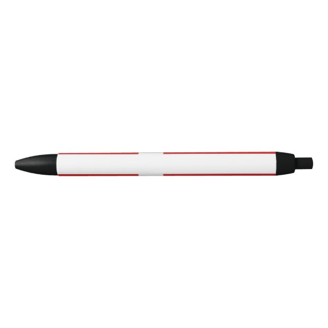 Stylo Noir Drapeau du Danemark (Devant)