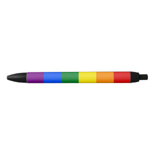 Stylo Noir Drapeau du Gay pride arc-en-ciel LGBT