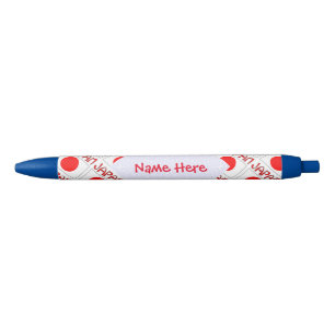 Stylo Noir Drapeau du Japon personnalisé en mosaïque d'hérita
