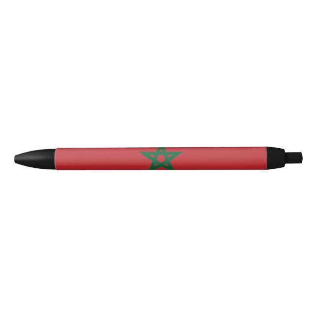 Stylo Noir Drapeau du Maroc (Devant)