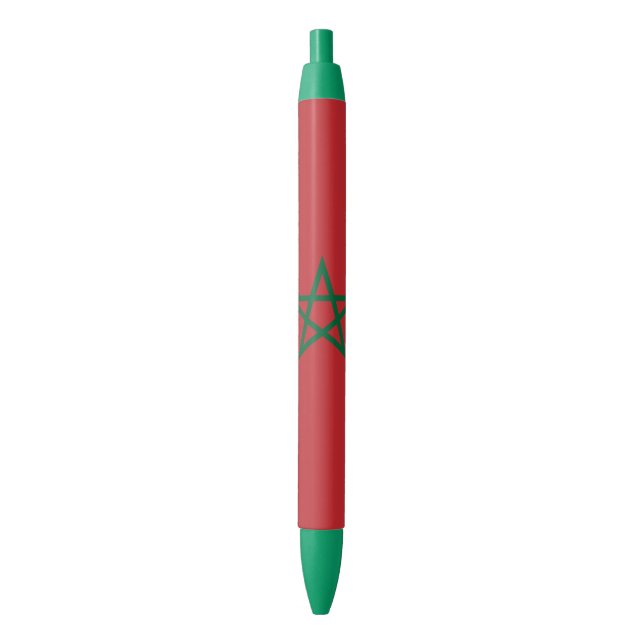 Stylo Noir Drapeau du Maroc (devant Vertical)
