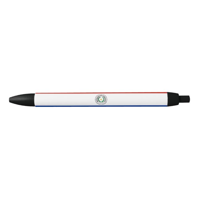 Stylo Noir drapeau du Paraguay (Devant)