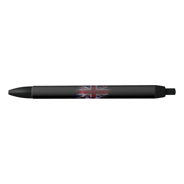 Stylo Noir Drapeau du Royaume-Uni (Devant)