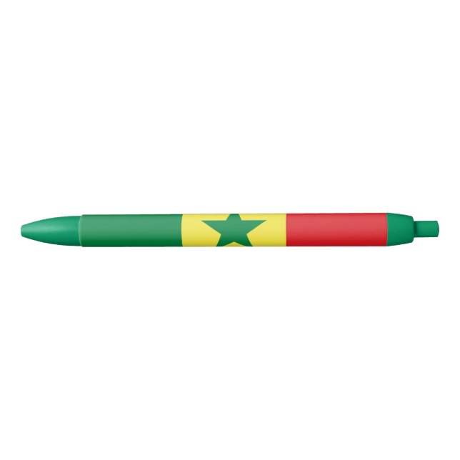 Stylo Noir Drapeau du Sénégal (Devant)