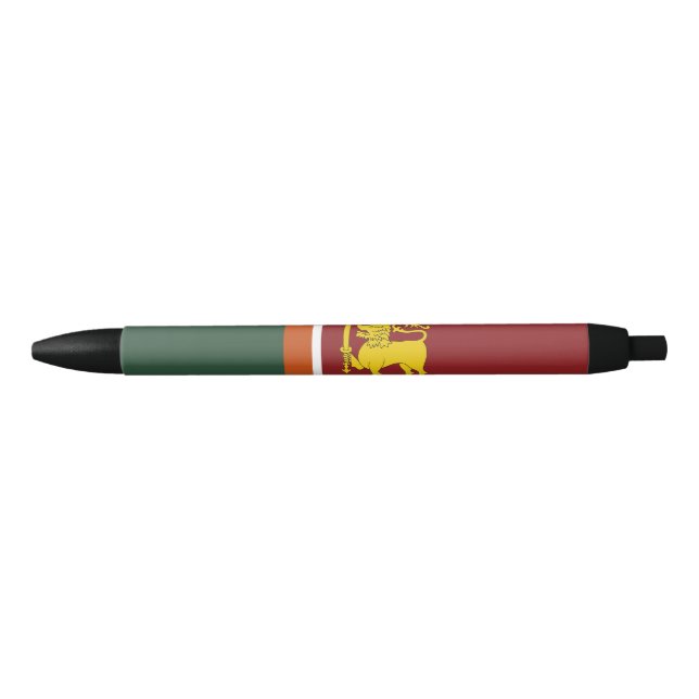 Stylo Noir Drapeau du Sri Lanka (Devant)