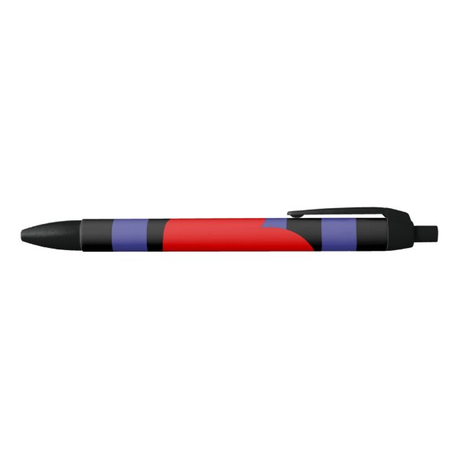 Stylo Noir Drapeau et cœur de fierté en cuir (Haut)