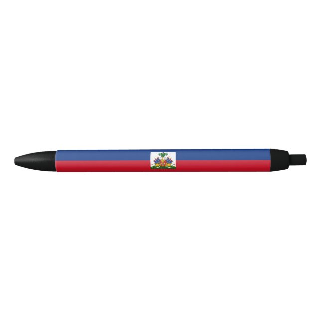 Stylo Noir Drapeau Haïti (Devant)