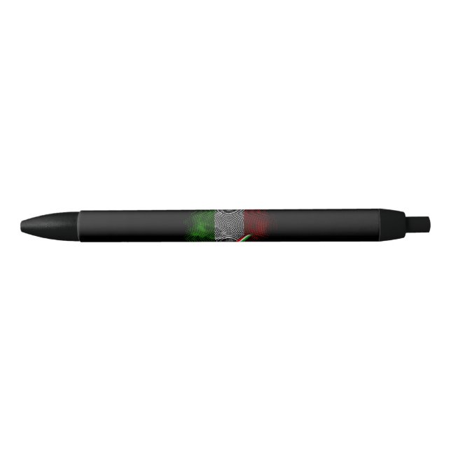 Stylo Noir Drapeau italien (Devant)