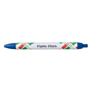 Stylo Noir Drapeau Italien Italien Bandiera Encarrelé Noir Pe