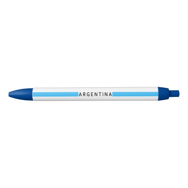 Stylo Noir Drapeau minimaliste argentin (Devant)