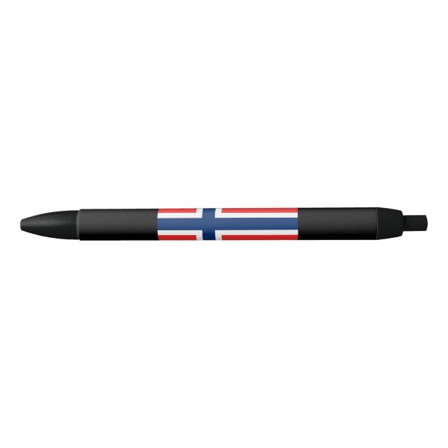 Stylo Noir Drapeau norvégien (Norvège) (Devant)