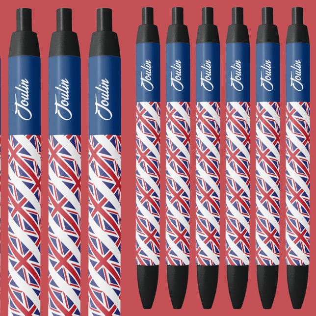Stylo Noir Drapeau personnalisé du Royaume-Uni (Créateur téléchargé)