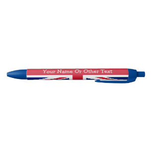 Stylo Noir Drapeau personnalisé Union Jack britannique patrio