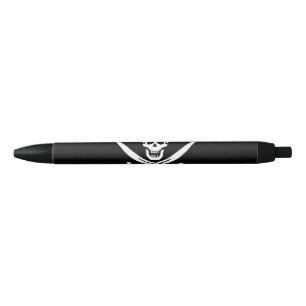 Stylo Noir Drapeau pirate crâne épées croisées
