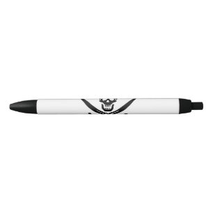 Stylo Noir Drapeau pirate crâne épées croisées