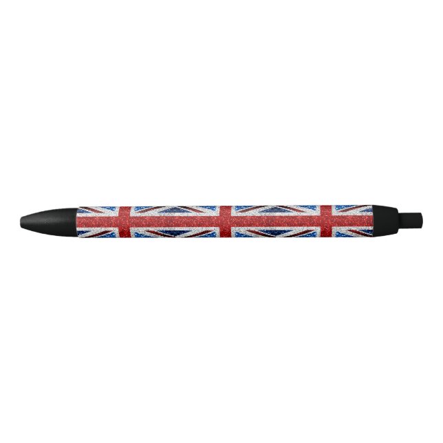 Stylo Noir Drapeau rouge bleu blanc brillant parties scintill (Devant)