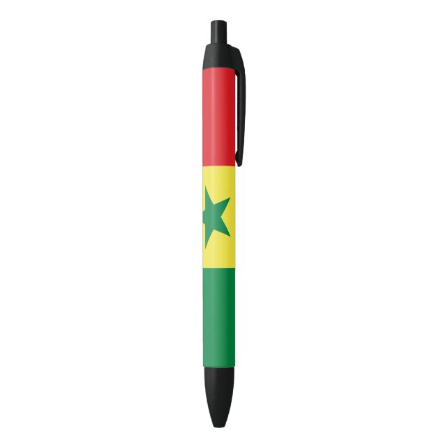 Stylo Noir Drapeau sénégalais (Sénégal) (Bas (Vertical))