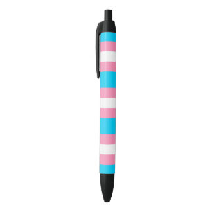 Stylo Noir Drapeau Transgenre LGBTQIA+ Rose, Bleu et Blanc