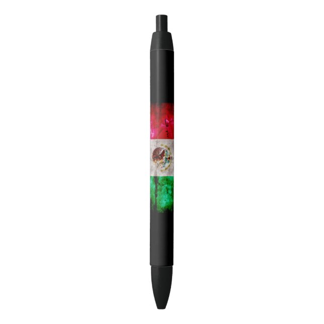 Stylo Noir Drapeau vintage patiné du Mexique (devant Vertical)