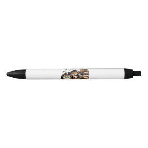 Stylo Noir Drôle Cute Coffee Cats Livres Lover Idea Cadeau Fe