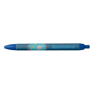 Stylo Noir Drôle des créatures marines sous l'eau dessin anim
