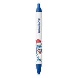 Stylo Noir Drôle dessin animé de requin de Noël