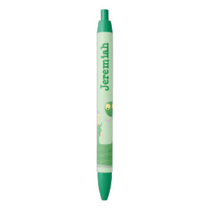Stylo Noir Drôle serpent vert avec caricature maraca