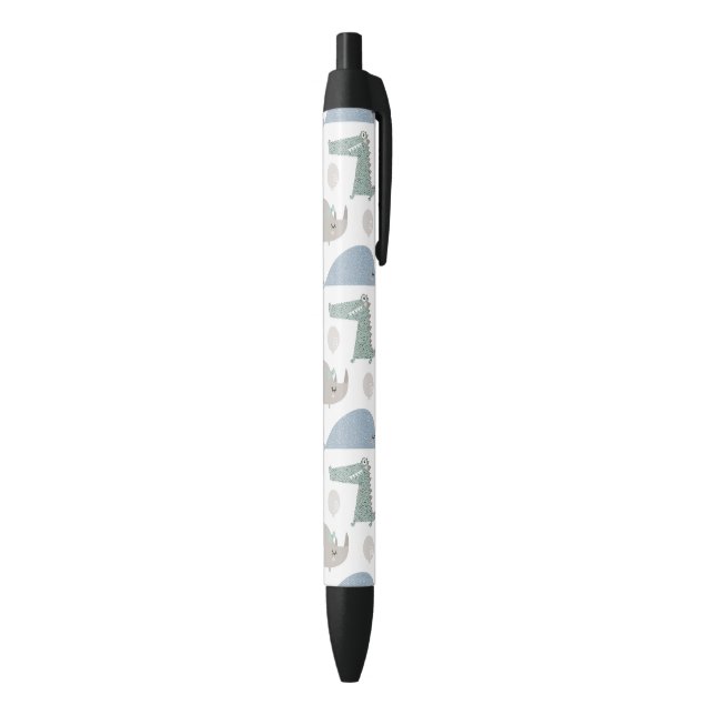 Stylo Noir Drôle Visage mignon Doodle Motif animal (Bas (Vertical))