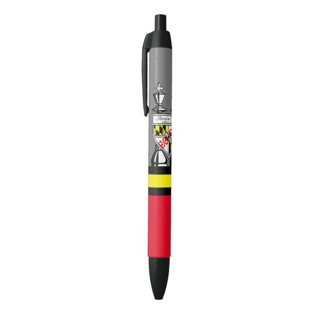 STYLO NOIR ÉCHECS MARYLAND (Haut (Vertical))