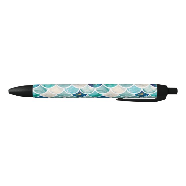 Stylo Noir Échelles de poissons de sirène de marbre de (Bas)