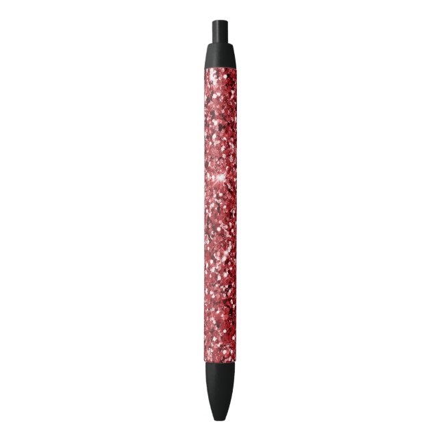 Stylo Noir Éclat de Parties scintillant rouge (devant Vertical)