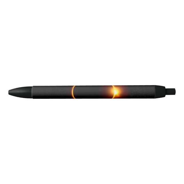Stylo Noir Éclipse solaire Sun foncé et lune (Devant)