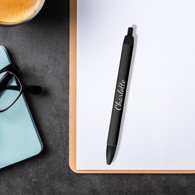 Stylo Noir Écriture de nom noir élégante (Créateur téléchargé)