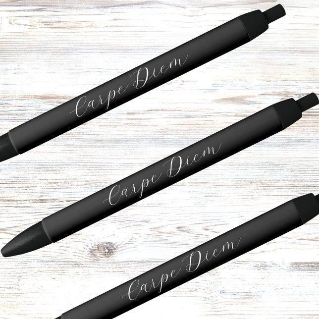 Stylo Noir Écriture de slogan de devise en blanc noir (Créateur téléchargé)