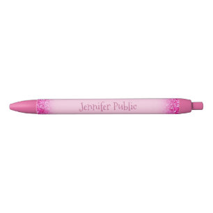 Stylo Noir Écriture manuscrite Nom de script Girly Pink Part