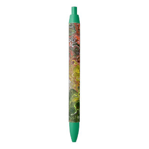 STYLO NOIR EFFET ABSTRAIT/MARBELLÉ/MULTI-COULEUR