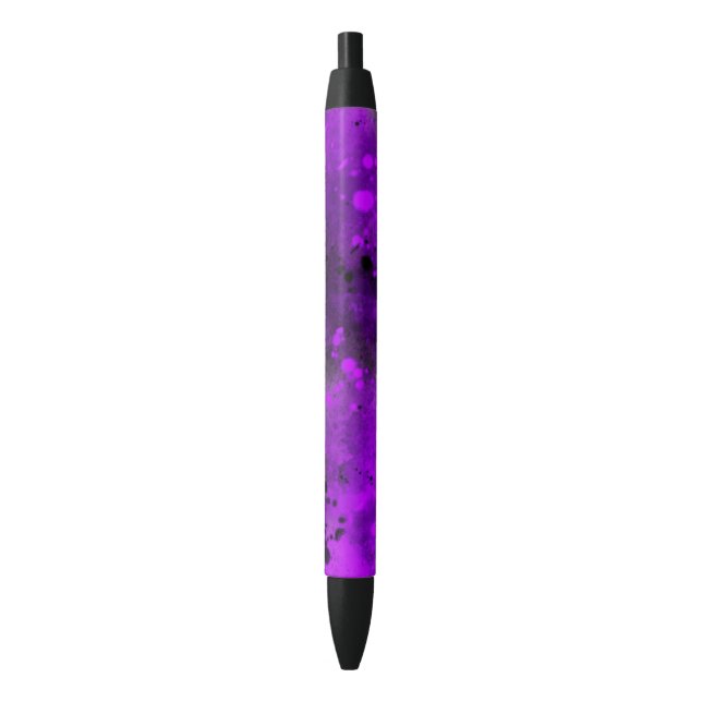 Stylo Noir Effet de peinture rétro violet et noir (devant Vertical)