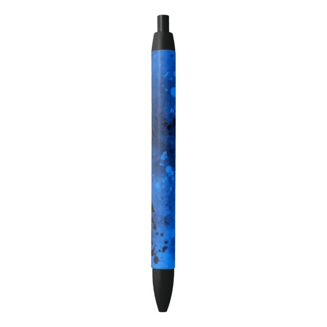 Stylo Noir Effet Retro Paint Splatter en bleu et noir (devant Vertical)