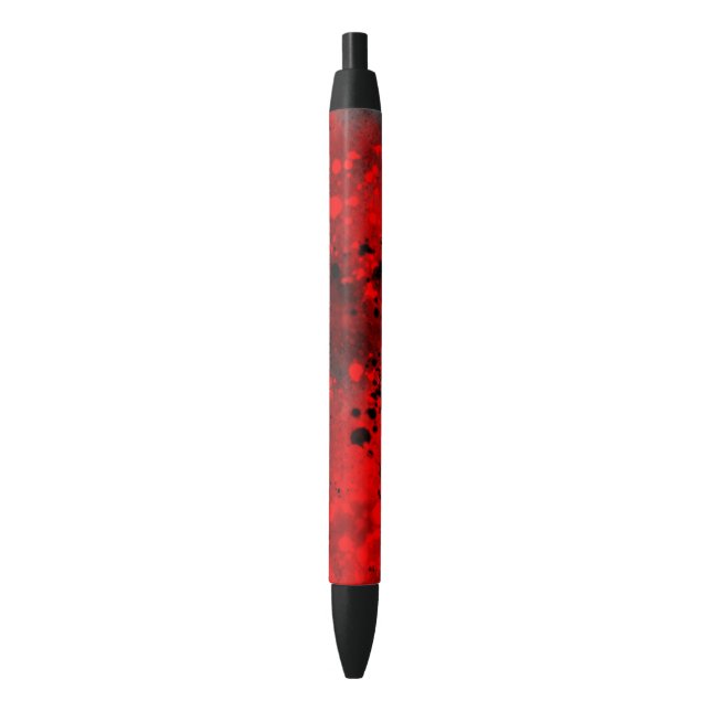 Stylo Noir Effet Retro Paint Splatter rouge et noir (devant Vertical)