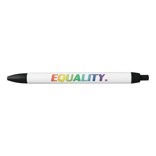 Stylo Noir "égalité" fierté lgbtq couleurs arc-en-ciel - (Devant)
