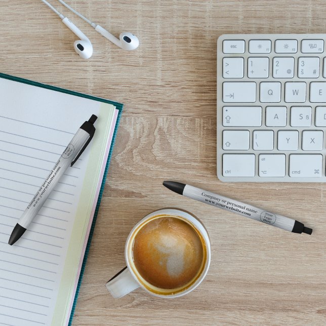 Stylo Noir Élégant argent métallique (Créateur téléchargé)