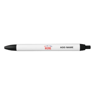 STYLO NOIR ÉLÉGANT BLANC PERSONNALISABLE MODERNE MARQUE VÉRIF