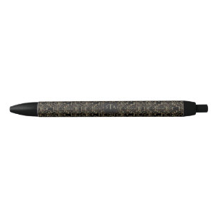 Stylo Noir Elégant Gold Art Déco Great Gatsby 20s Monogramme
