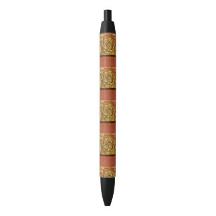 Stylo Noir Élégant livre d'antiquités, Motif de swirl orné