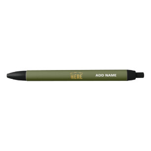 STYLO NOIR ÉLÉGANT MODERNE PERSONNALISÉ VERT ARMÉE MARQUE VER