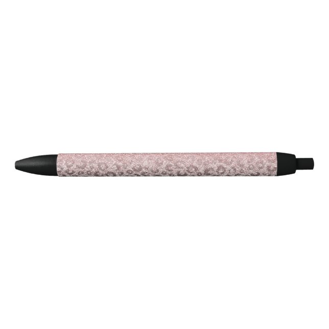 Stylo Noir Élégant Rose Gold Parties scintillant Empreinte de (Devant)