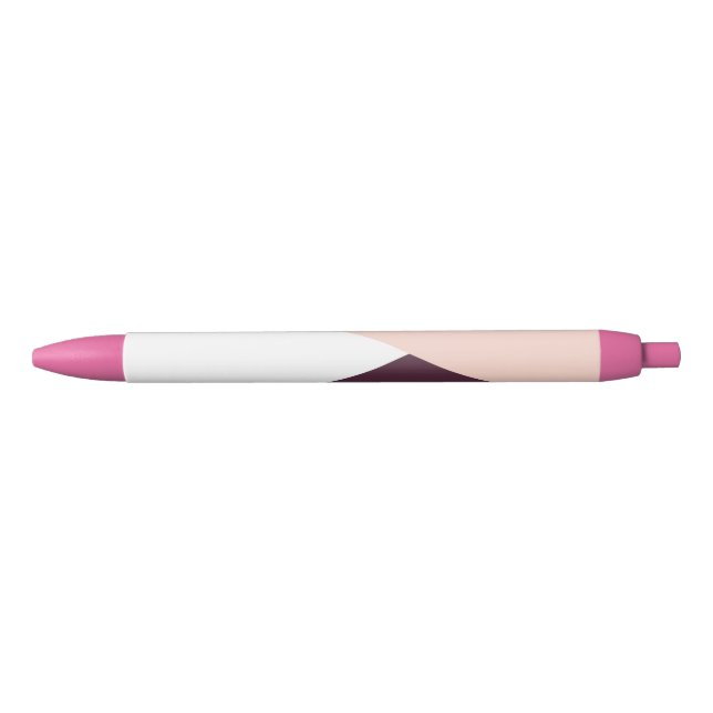 Stylo Noir Elégant triangle géométrique rose roux et bordeaux (Devant)